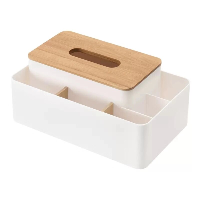 Huis Keuken Tissue Doos Houten Plastic Servet Houders Multifunctionele Tissue Buis Cosmetische Afstandsbediening Opbergdoos