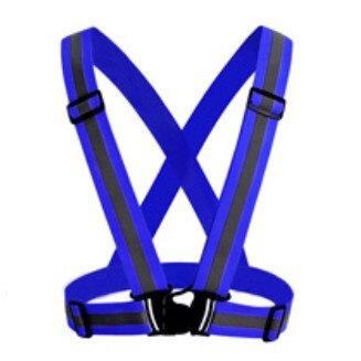Reflective harness night cycling reflective clothing,adjustable reflective vest reflective elastic band bicycle riding equipment: Blue