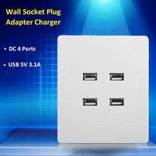 5 V 3.1A DC 4 Poorten USB Elektrische Lader Dock Station Socket Stopcontact Panel Plaat Schakelaar Voeding Adapter Plug