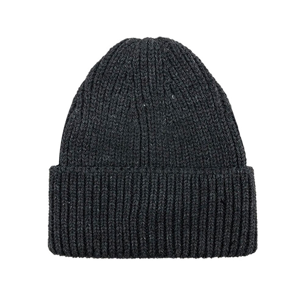Cappello da donna inverno 2021 berretti cappellini con teschio lavorato a maglia Chapeau Femme Casual solido adulto copricapo berretto Skullies costine: Dark Grey