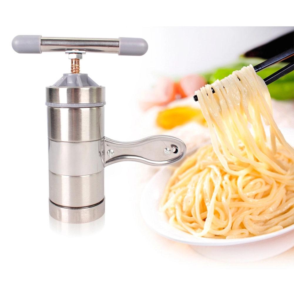 Portabel rostfritt stål manuell nudelmaskin kök pasta spaghetti pressmaskin grönsaksjuicepress