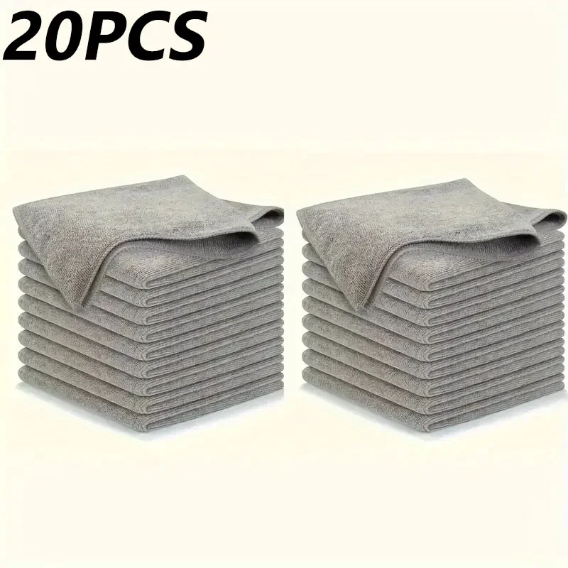 Thicken Microfiber Cleaning Cloths Lint Free Microfiber Cleaning Towel Cloths Reusable Cleaning Towels Absorbent for Car Window: Orange