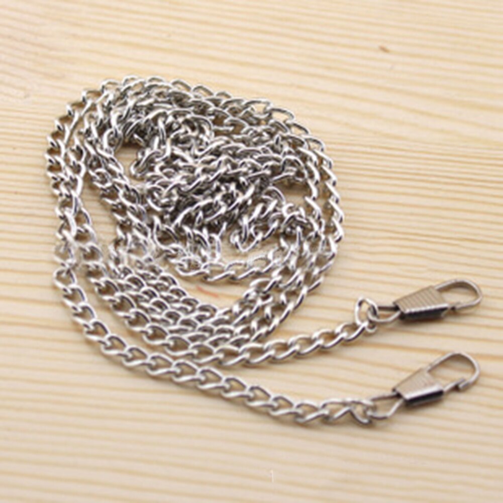 Longue 120cm métal sac à main chaîne sangle poignée poignée remplacement pour sac à main sac à bandoulière 4 couleur: Argent