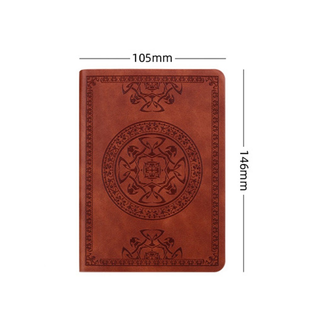 Portátil Vintage agenda Bloc de notas con patrón Retro de cuero de la PU Nota de libro reemplazable papelería viajero diario