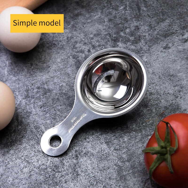 Rustfrit stål æggehvide separatorværktøjer ægblomme filter gadgets køkken tilbehør adskille tragt ske ægdeler værktøj: C