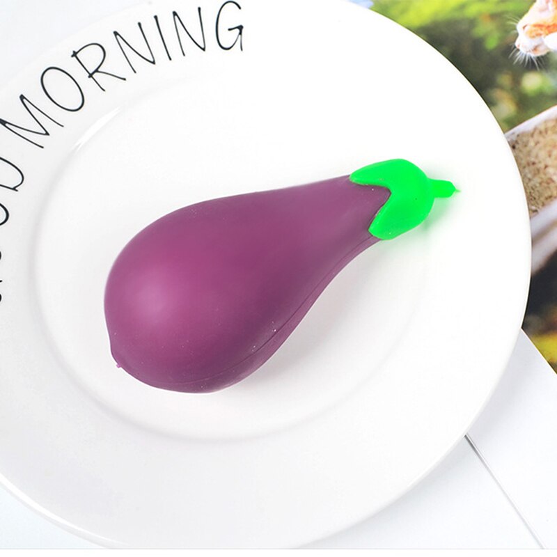 1pcs Cute TPR Squeeze Antistress Entertainment Squishe Cartoon Eggplant Squeezing Stress Relief Toy