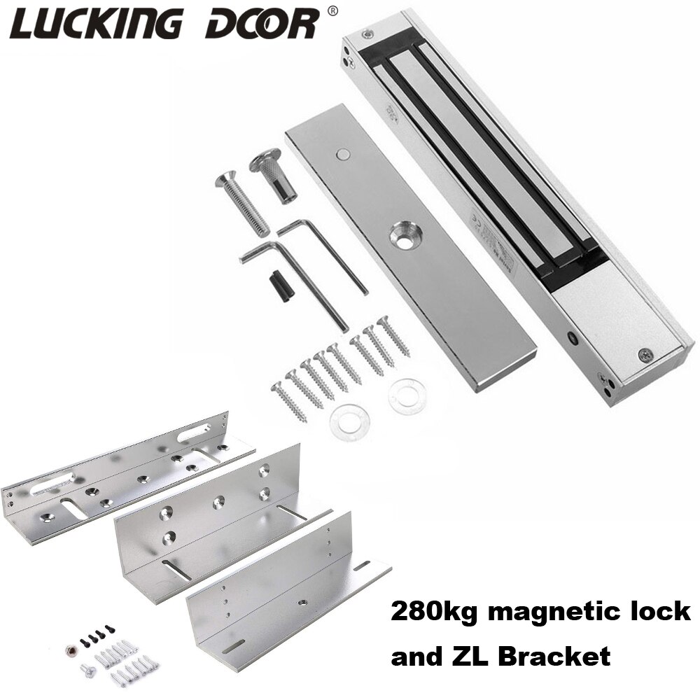 180kg 350lbs 280KG 600lbs Electric Magnetic Lock DC 12V Door Electromagnetic Lock with ZL Bracket Access Control Accessories
