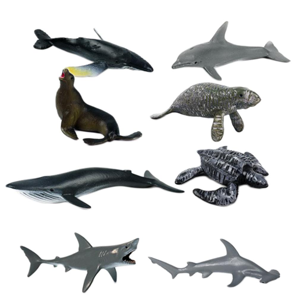 Set mit  of 12 naturgetreuen meerestier-pvc-figuren für aquarien für kinder