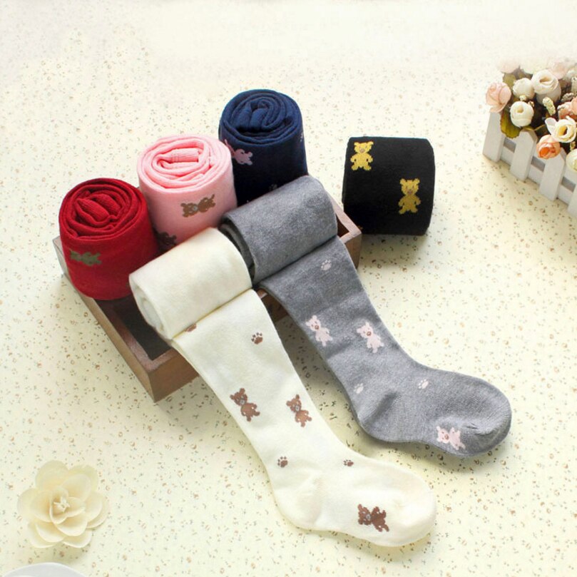 Schattige Beer Meisjes Panty Kinderen Prinses Kousen Kids Cartoon Snoep Kleur Panty Lente Herfst Baby Collant Kleding