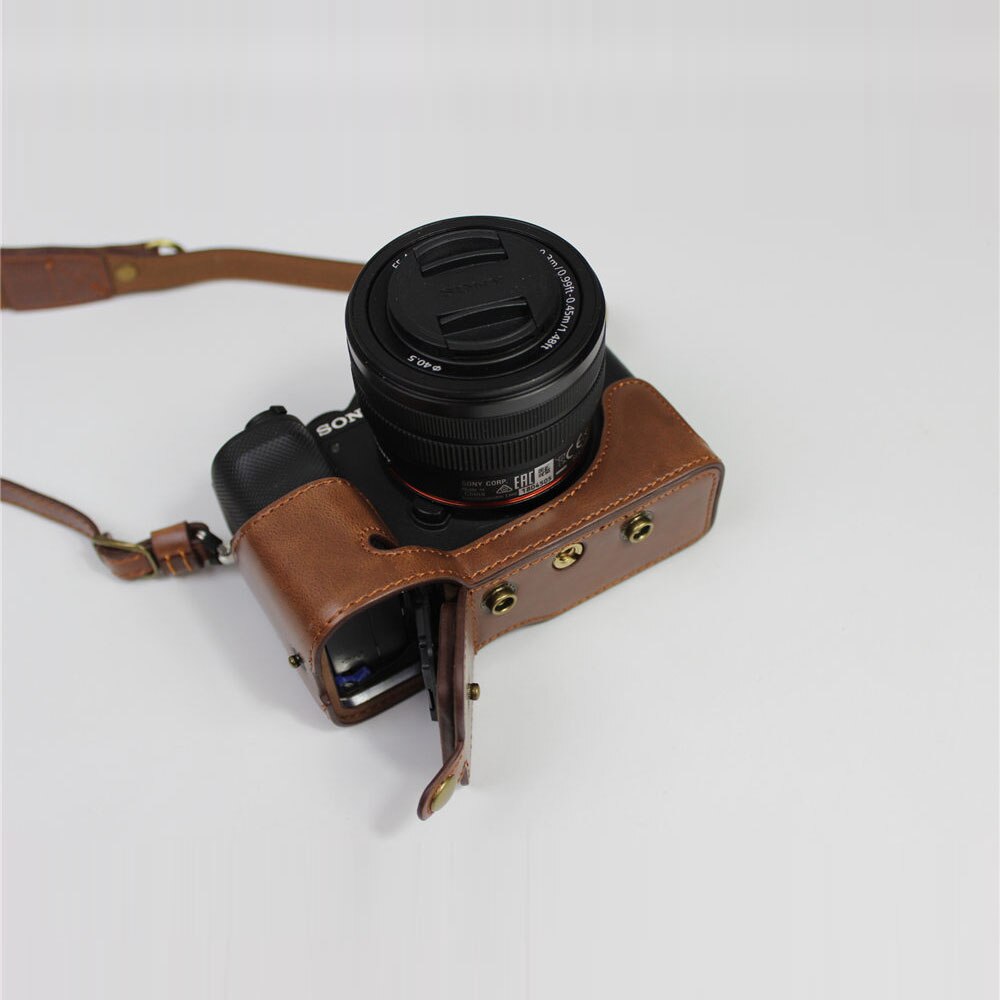 Luxe Versie Pu Lederen Case Beschermhoes Voor Sony A7C Alpha 7C ILCE-7C Camera Tas Schouderriem Batterij Opening