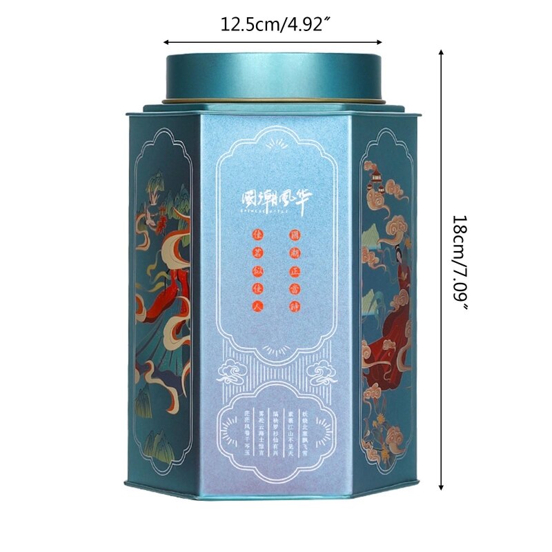 Tea Airtight Container Chinese Style Exquisite Tinplate Storage Tank Tea Packaging White Tea Longjing Black Tea Tin Cans