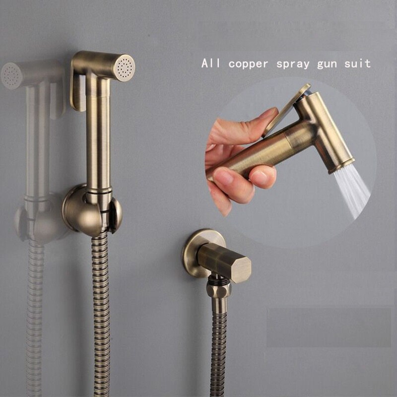 Green bronze Bidet Bathroom Hand Shower Bidet Toilet Sprayer Hygienic Shower Bidet Tap Wall Mount Bidet Faucet