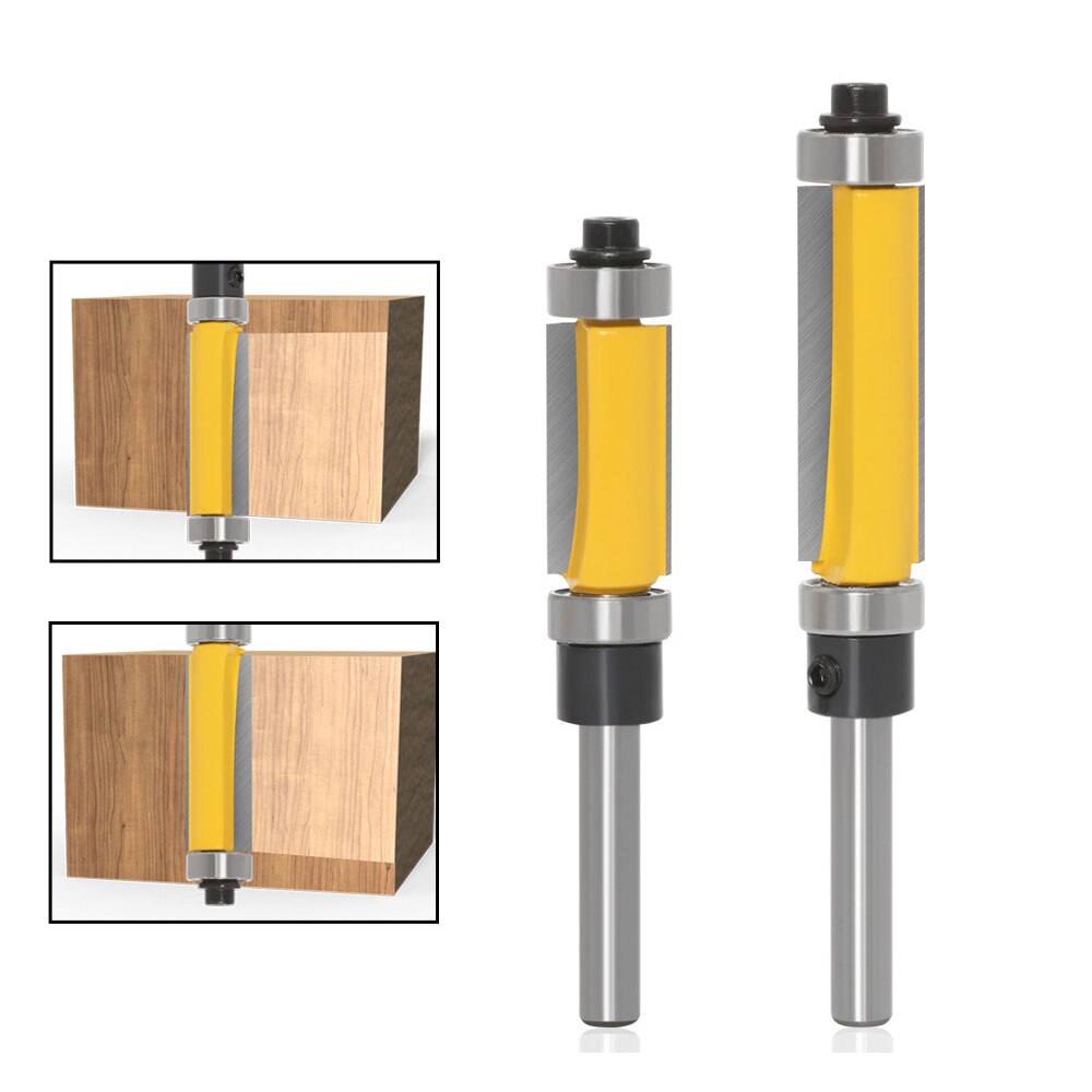 Cortador rotatorio de metales de vástago de 1/4 ", 6,35 MM y 6MM, doble rodamiento, cortador de recorte, broca para ranuradora recta de doble filo, 1 ud.