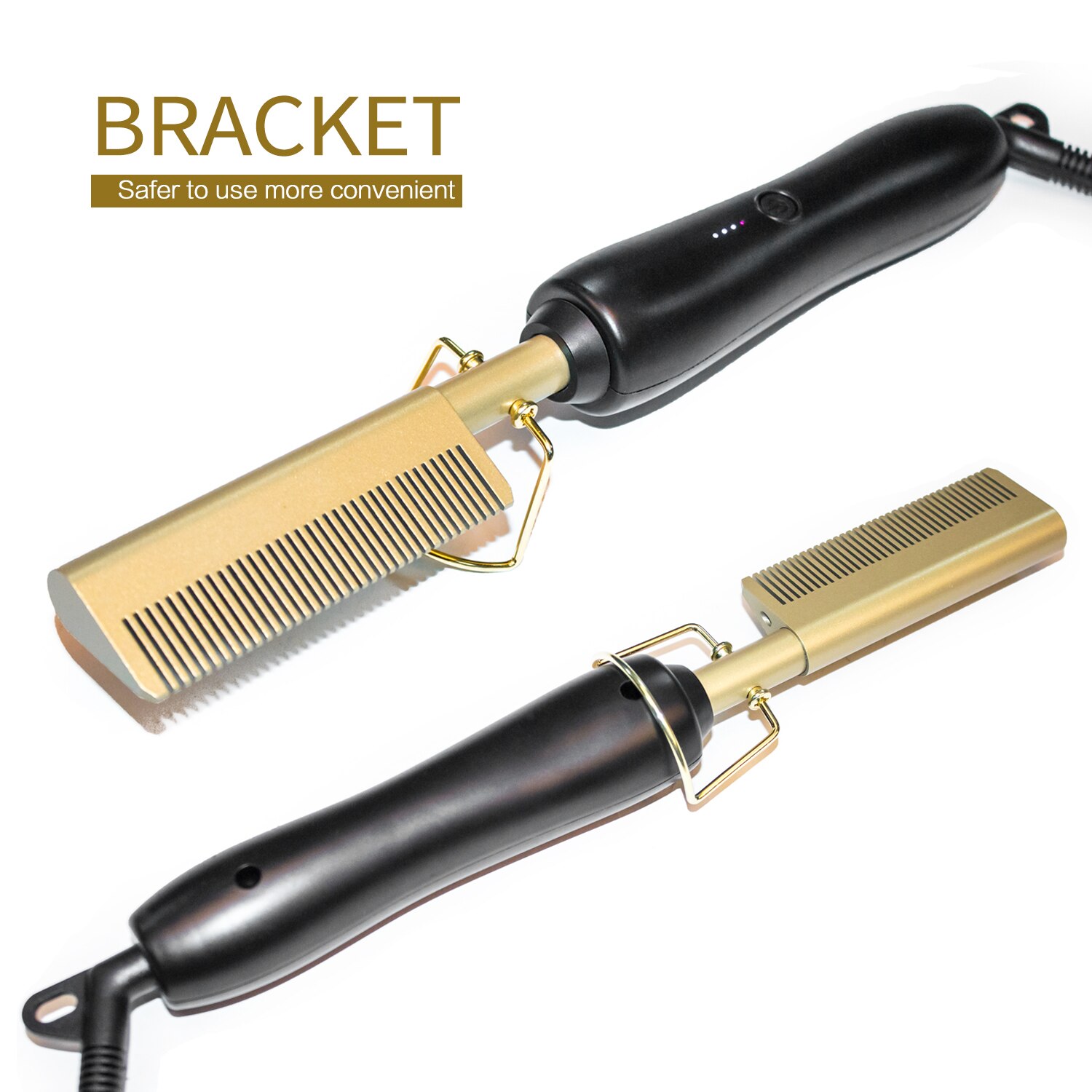 Comb Wet & Dry Hair 450ºF High Heat Hair Straightener Comb Titanium Alloy Electric Curling And Straightening Hair Brush Iron