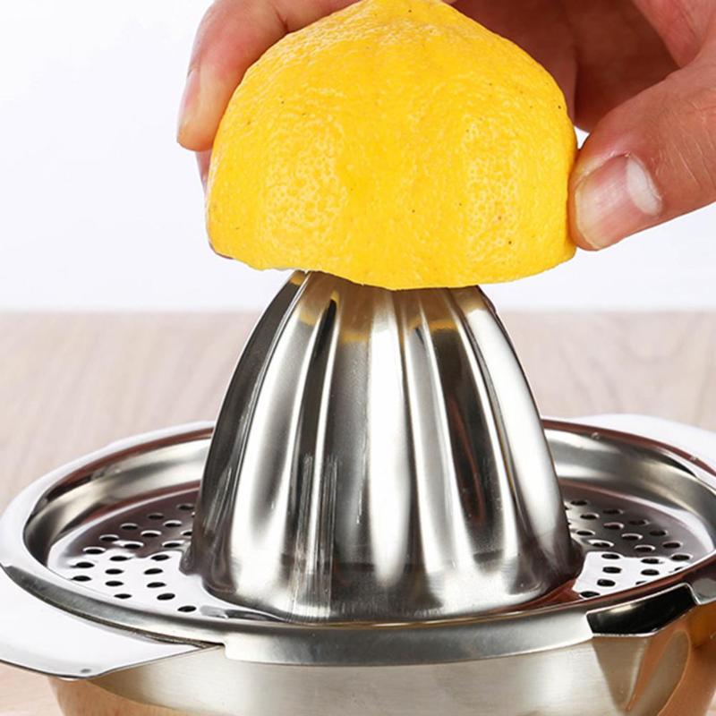 Rostfritt stål manuell apelsinjuicer citron fruktjuice press filter skål