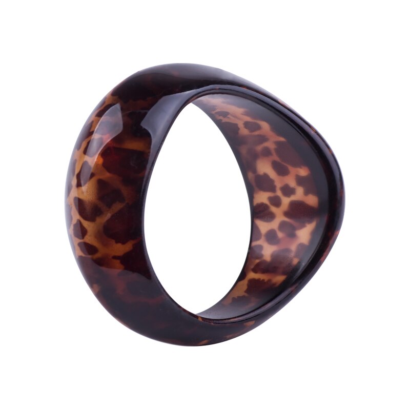 Guanlong klasyczny moda żywica mankietów bransoletki bransoletki dla kobiet wzór w cętki akrylowe szerokie geometryczne bransoletki urok biżuterii: brązowy-4