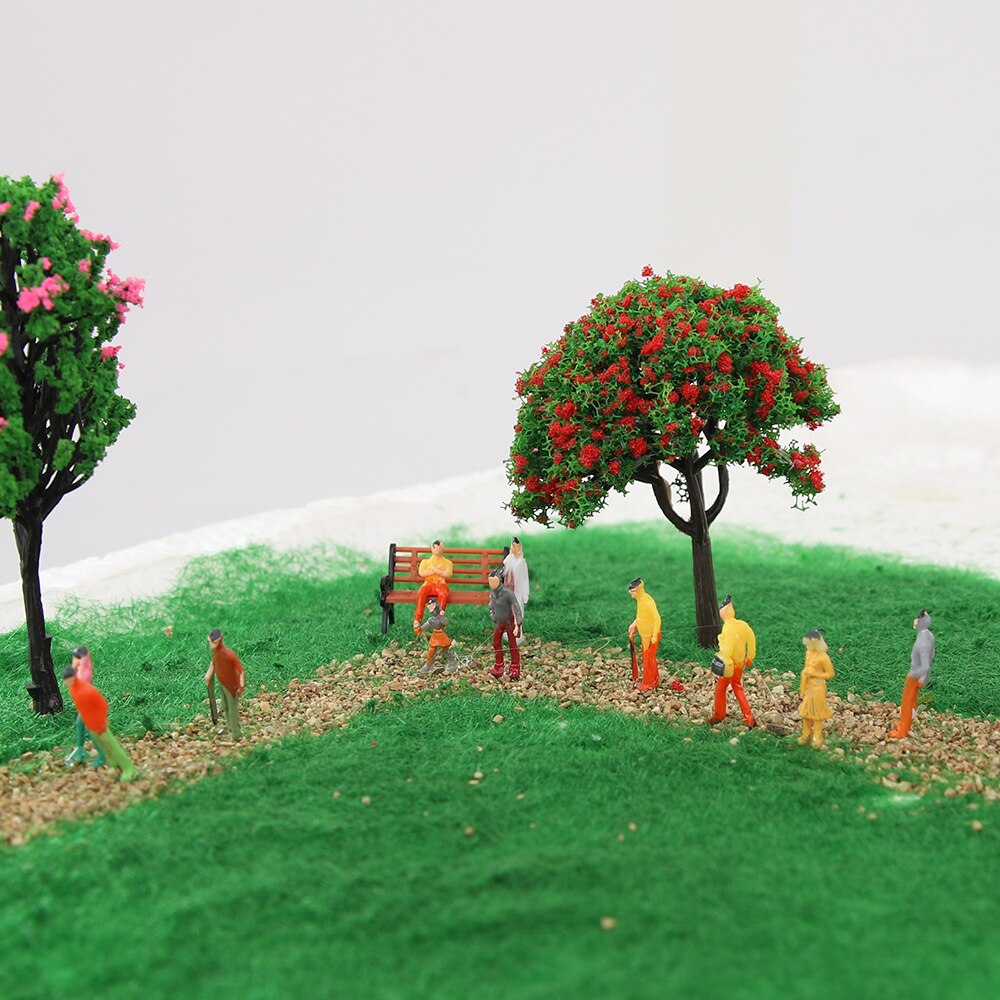 Ho n skalamodel figur miniature mennesker træner gadepassagerer til at bygge landskabsbanelandskab