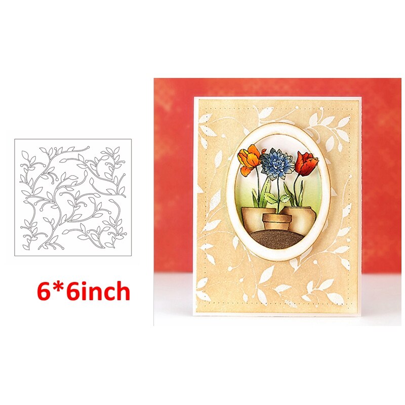 6*6 inch plastic sjabloon waterdruppel bloem boom tak stengel hulst vorm voor diy scrapbooking knutselpapier kaarten maken sjabloon 18: 3