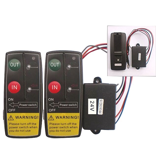 24V 50Ft automatique sans fil Console treuil télécommande voiture manuel émetteur bouton Console pour voiture Atv Suv camion