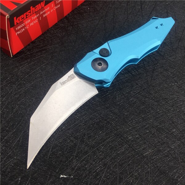 Kershaw 7350 Launch 10 Mes Vouwen, 9Cr18MoV Blade, Aluminium Handvat Met Clip: Kershaw 7350 BLUE