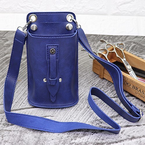 Bolsa para herramientas de peluquería, tijeras de corte de PVC: Blue PU Belt