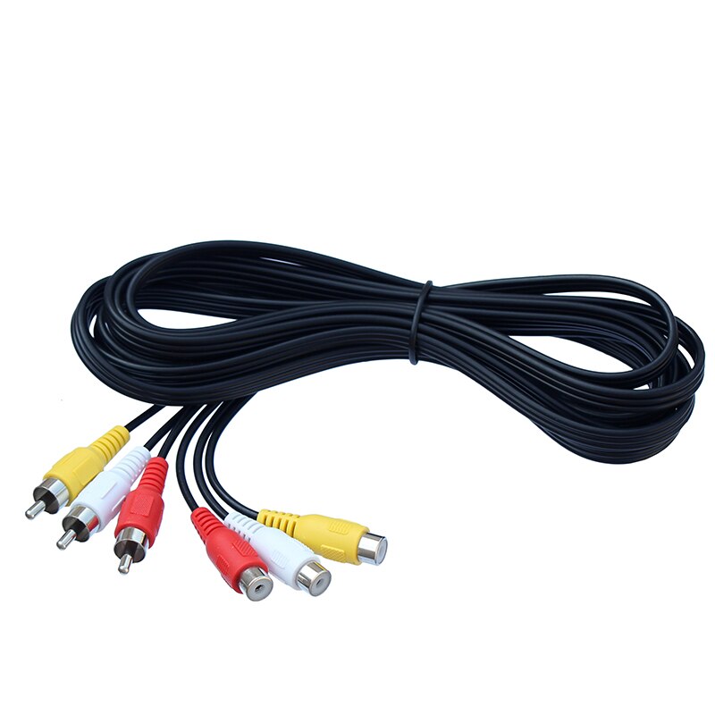 3RCA auf 3 RCA-Kabel, Audio-Video-AV-Stecker auf Buchse, Verlängerungskabel, 1,5 m, 3 m, 5 m