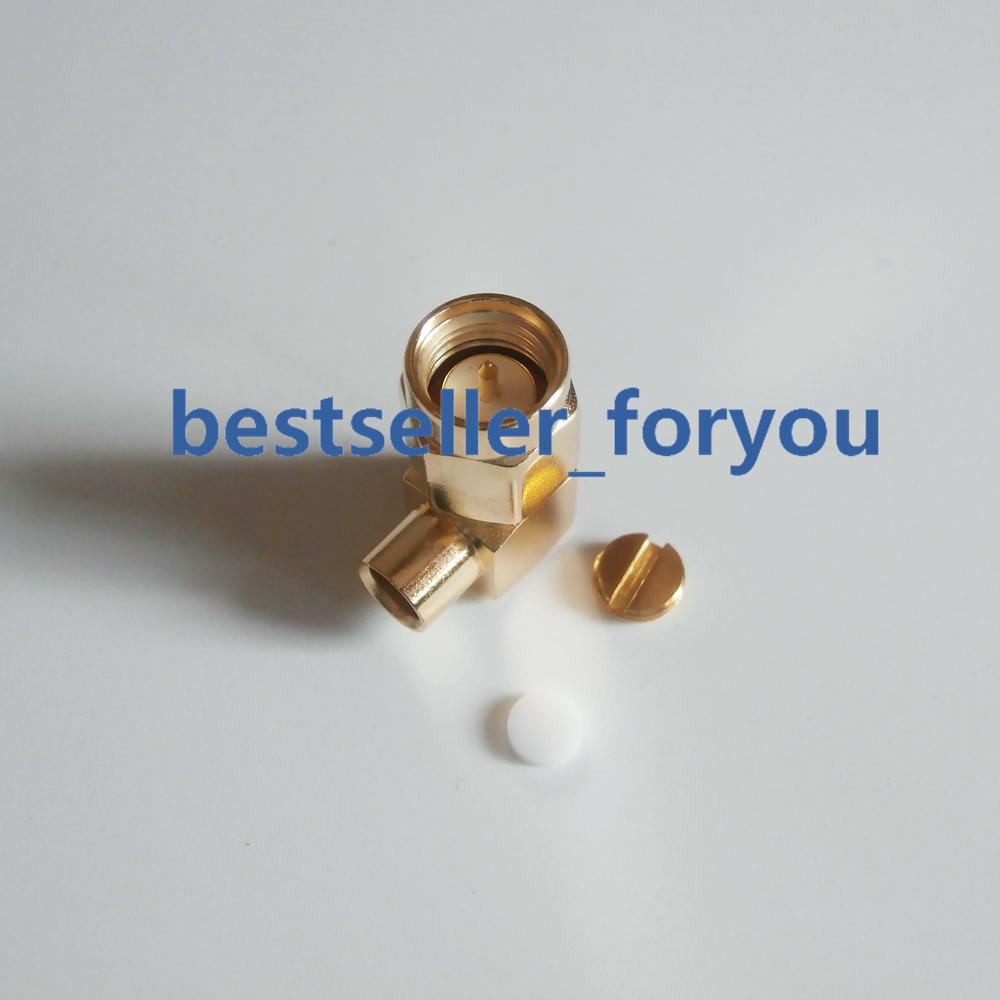 10x SMA Male Plug Right Angle RF Coaxial Conector For RG402 Semi-flexible Cable