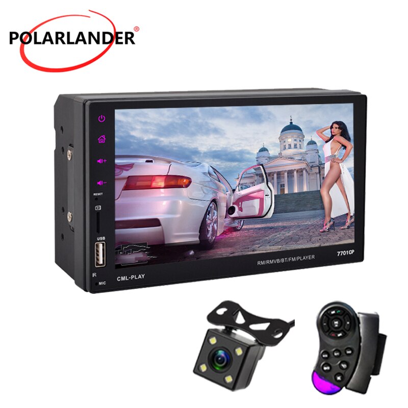 Car Radio MP5 Mirror Link 7” HD Bluetooth AUX IN USB 2din ISO Rear View Camera Remote Control FM Android