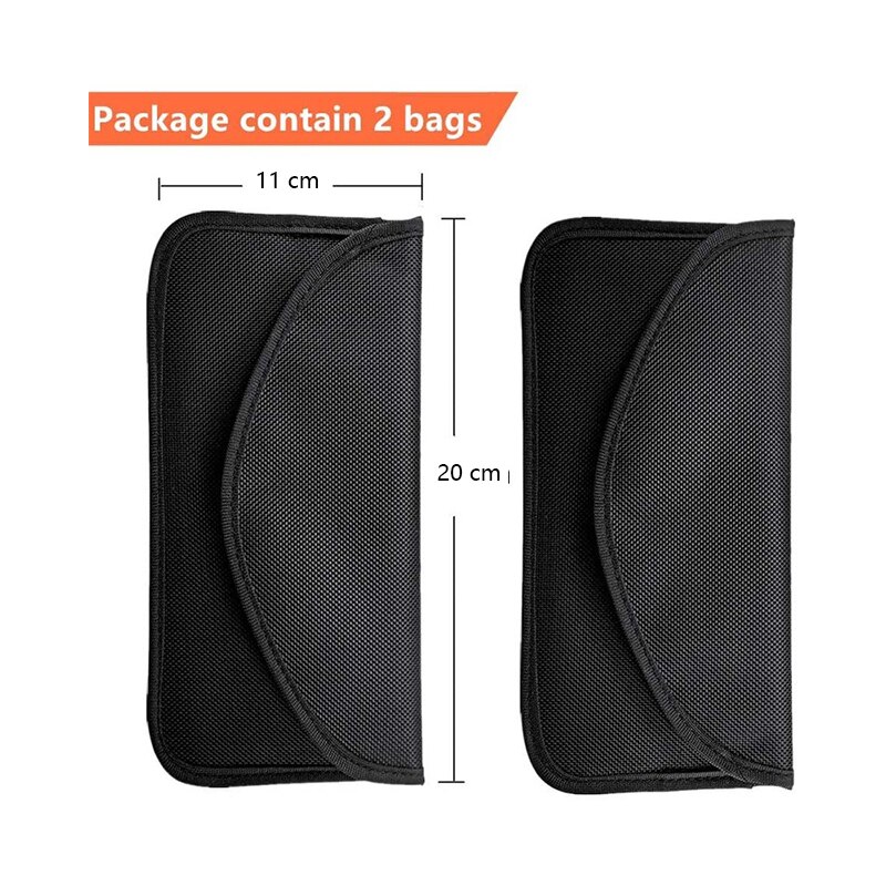 Bag for Phones 2 Packs RFID Blocking Bag Faraday Pouch Cage Case Key Protector Signal Blocking Bag for Cell Phone Car Key RFID
