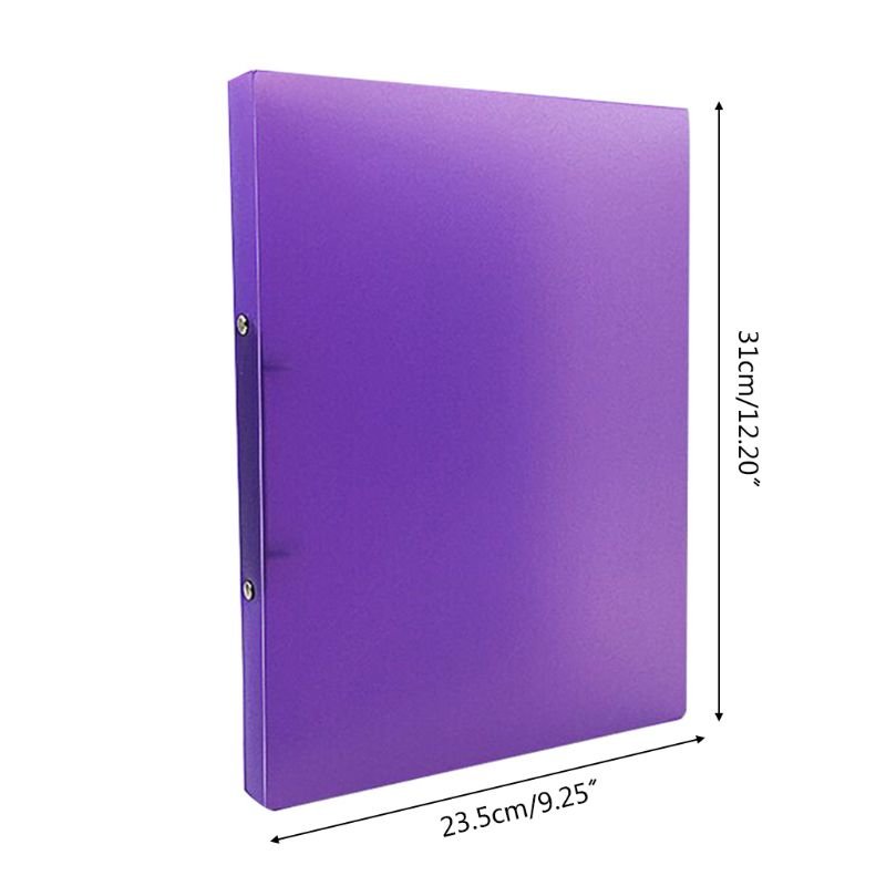 A4 Ring Binder Colorured Transparent Loose-leaf Paper File Folder Storage Supply