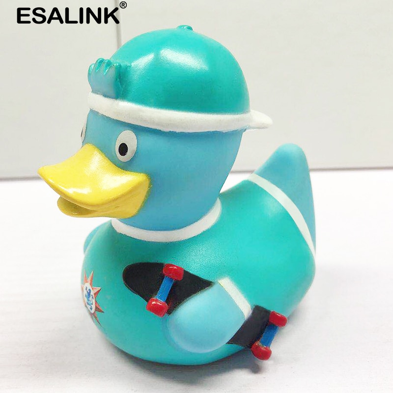 ESALINK 7-10Cm Rubber Duck Skater Boy Duck Baby Bath Toys Duck Children Toy Duck Baby Toys Bath Toys For Kids