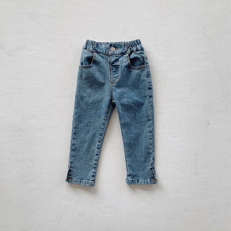 2021 primavera nuovo stile coreano neonate pantaloni di Jeans tinta unita bambini Jeans Skinny pantaloni Casual per bambini All-match: 4T
