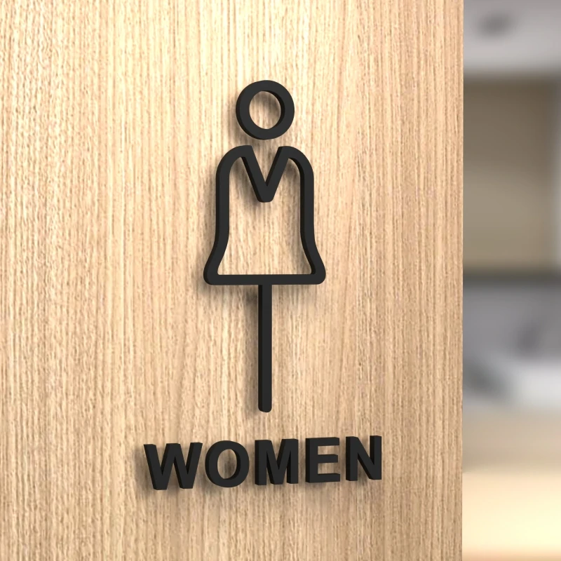 Restroom Signage Hotel Room Home Sign WC Public Restroom Signage Acrylic Reminder Sign Bathroom Signage Door Sign: 40x30cm / apple green