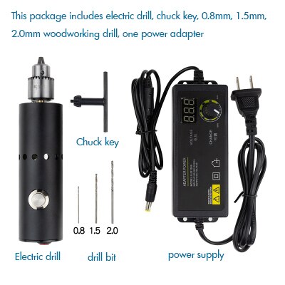 Elektrische Mini Bohrer 0,3-6,5mm 3V-24V rotierend Werkzeug Bausatz Variable Geschwindigkeit mit Selbst-schloss Schalter, kühlung Löcher, für Schleifen, Schneiden: A