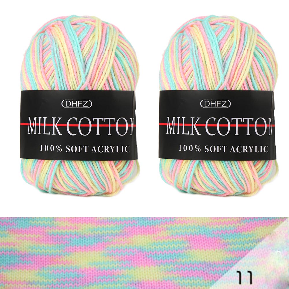 Lot de fils mixtes colorés DK | Coton doux, Lot de 23 couleurs, tricot Crochet, bricolage, fil de coton doux, accessoires de couture pour bébé, 50g: 11