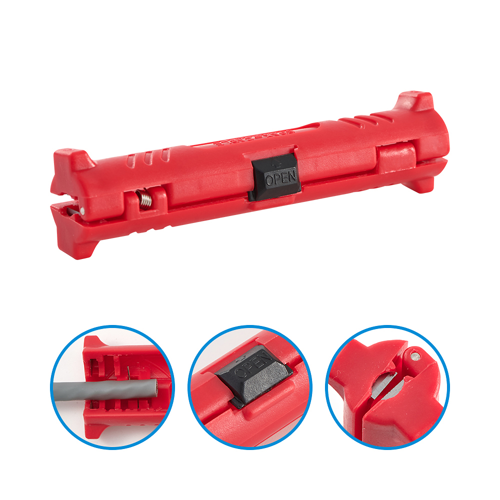 Pelacables eléctrico, pluma, herramientas para cables de red, cortador de cables, pelado de cables Coaxial giratorio, máquina cortadora, alicates