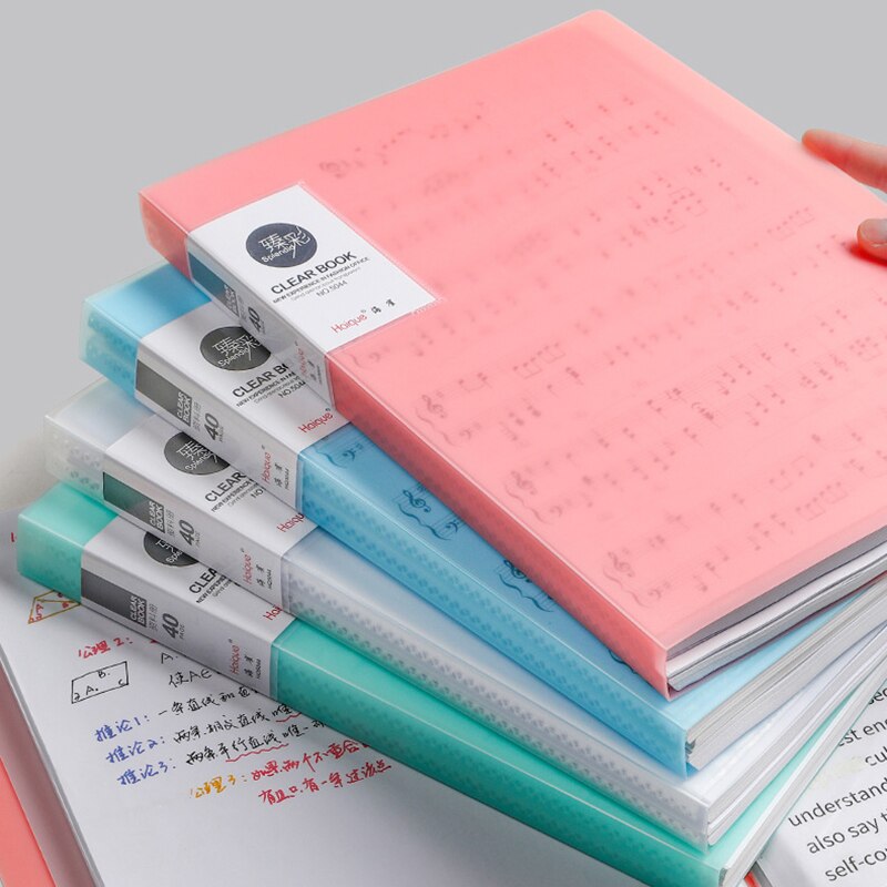 A4 File Organizer Folder Bag for Documents Pouch Bill Folder Data Book Test Paper Organization Folder 40 Pages Office Supplies