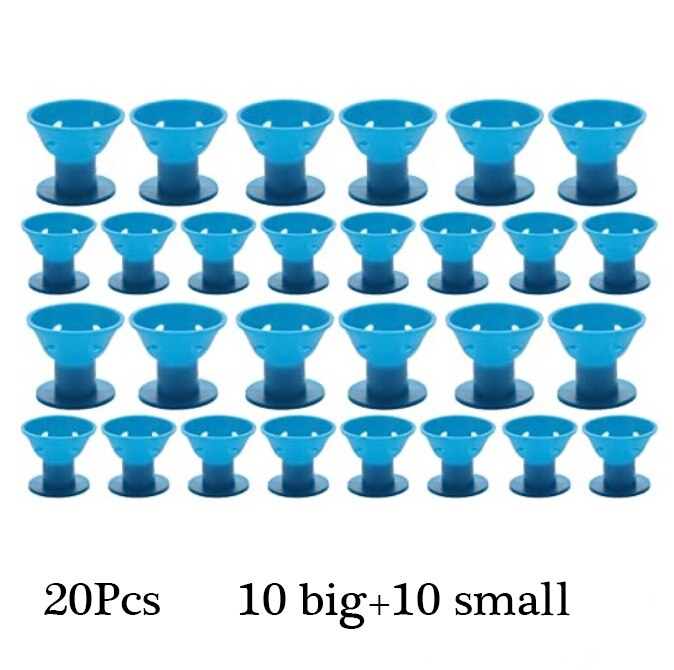 Silicone Hair Curlers Blue and Pink Magic Hair Rollers No Heat No Clip Soft Rubber Styling Tools Set for Women and Girls: blue 20pcs