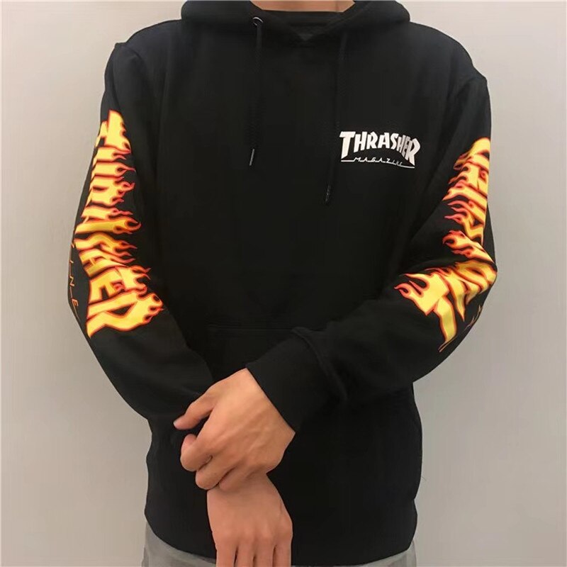 arm flame qiu dong add wool hoodies for men women movement