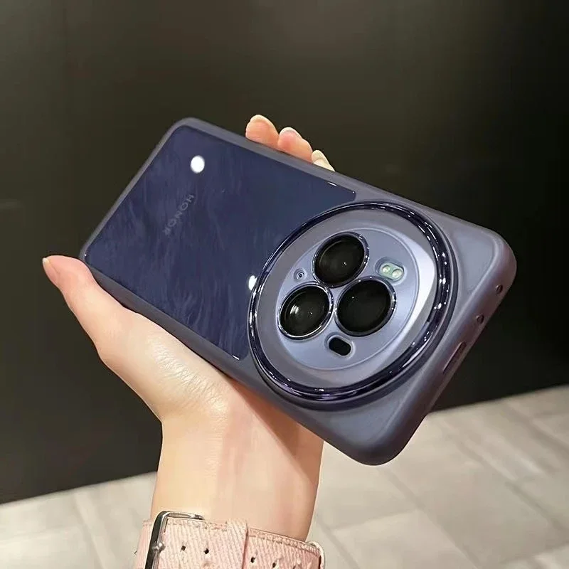 Funda para Honor Magic 7 Pro 6 5 Lite 5Pro 5G TPU funda transparente de silicona suave para cámara Magic7 Pro 6Pro protege el parachoques: ABS / Morado