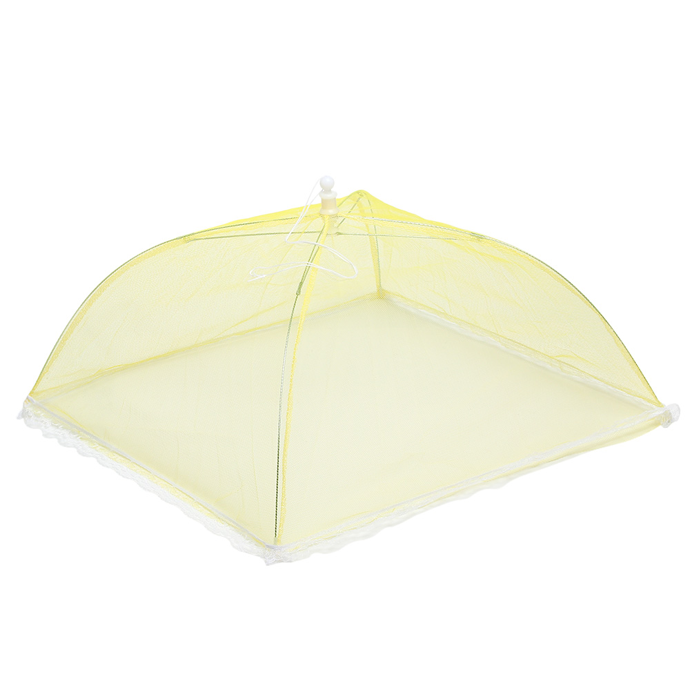 Multifunktionelt foldbart madskyggebetræk pop-up mesh køkkenbeskyttelse netværk anti flyvende insekter firkantet paraply parabolbetræk: Gul