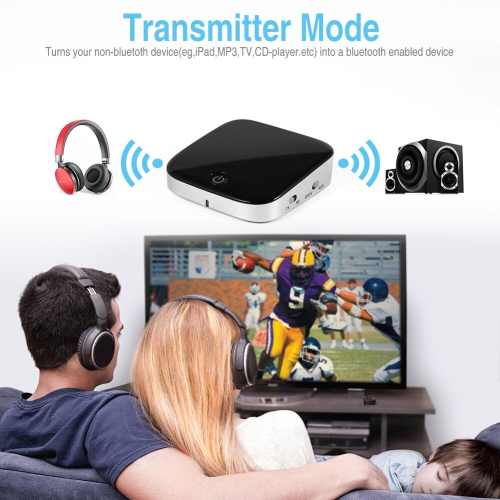 EastVita Bluetooth Zender Ontvanger Draadloze Audio Adapter met Optische Toslink/SPDIF/3.5mm Stereo Uitgang Ondersteuning SBC RX ACC