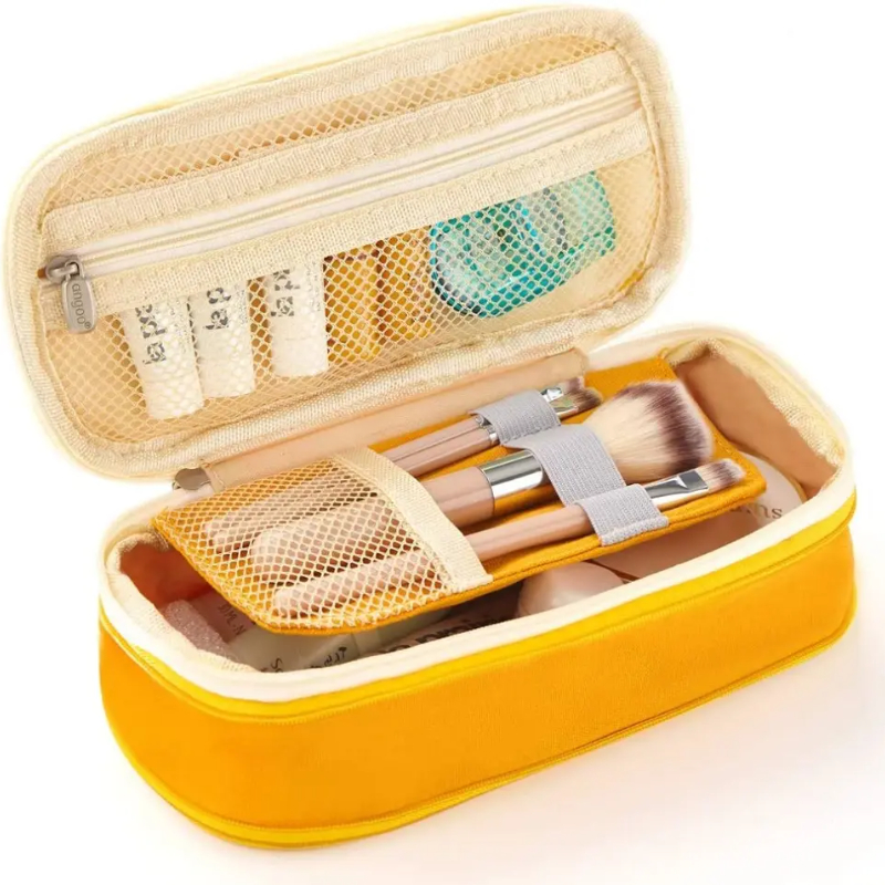 Kids Students Double Sided Pen Bag Pencil Case Special Dual Canvas Pocket Storage Bag Pouch Stationery School Trave Case Bay