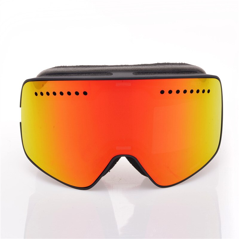 Magnetische Ski Brille Anti-Nebel-Doppel Objektiv Uv400 Professionelle Ski Brille Brillen Männer Frauen Skifahren Snowboard Brille Googles: rot