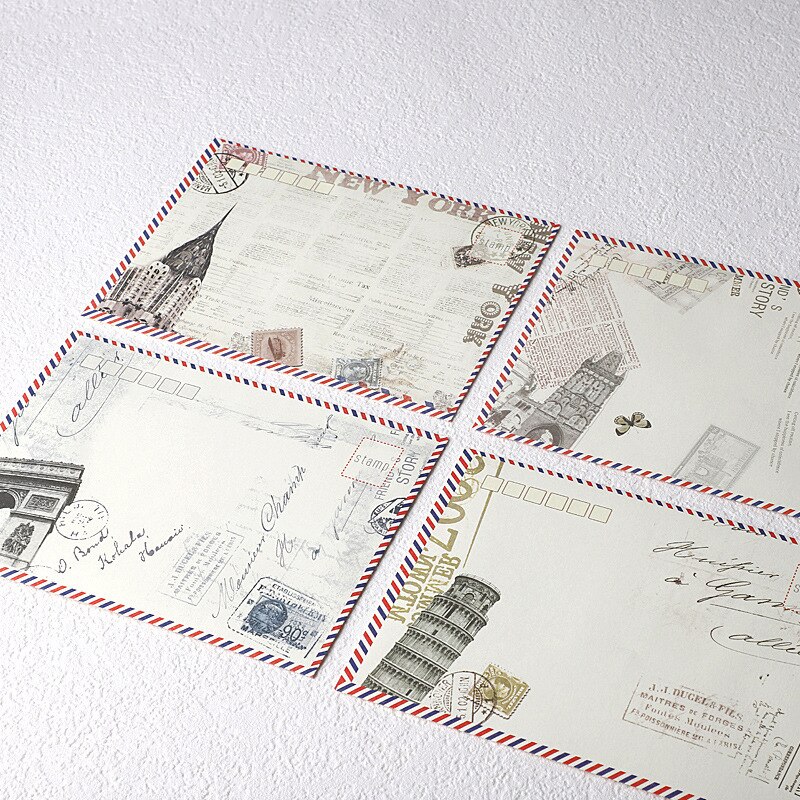 8 stuks/set vintage grote envelop postcard brief luchtpost briefpapier Retro School kantoor kraft enveloppen