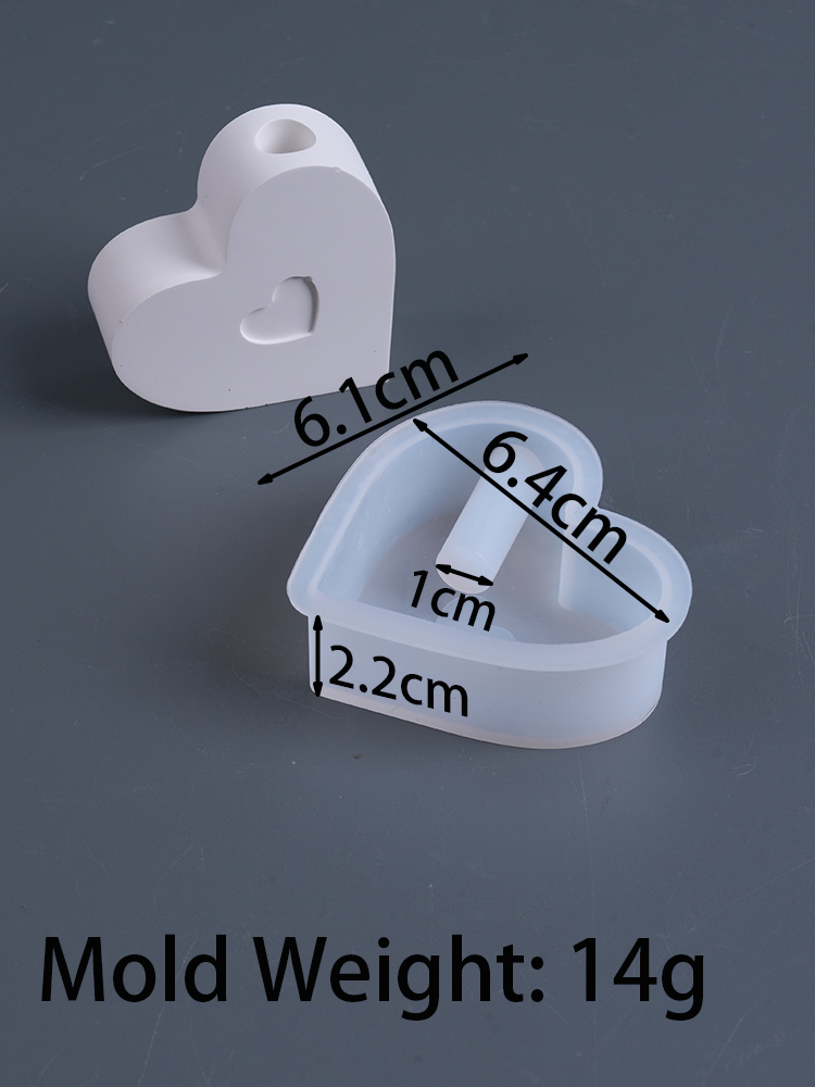 Jarrón de inserción, adorno de yeso, molde de silicona DIY, casa pequeña, corazón de arcoíris, flor, macetas, molde para manualidades de yeso, decoración del hogar: Gris claro