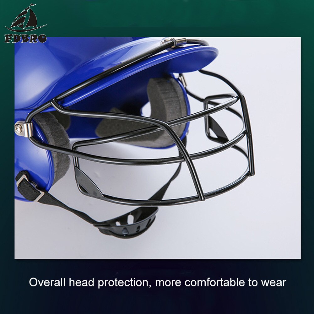 FDBRO Shield Head Protector Face Baseball Helmets Hit Binaural Baseball Helmet Wear Mask Softball Fitness Body Fitness Equipment