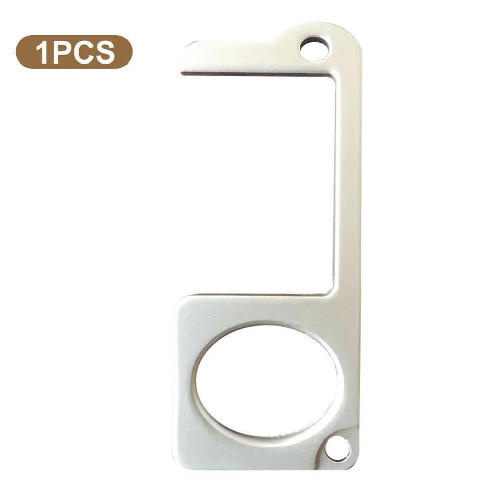 Safety Door Opener No Touch key Portable Anti-germ Elevator Button Drawer Door Handle Assistant safe Contactless Tool Assistant: Silver 1PCS