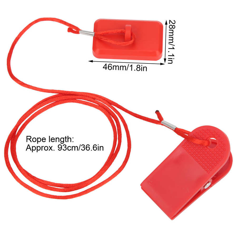2 uds. Interruptor de seguridad para máquina de correr, llave de imán de bloqueo, accesorio Universal, Clip rectangular, cinta de correr, interruptor de seguridad