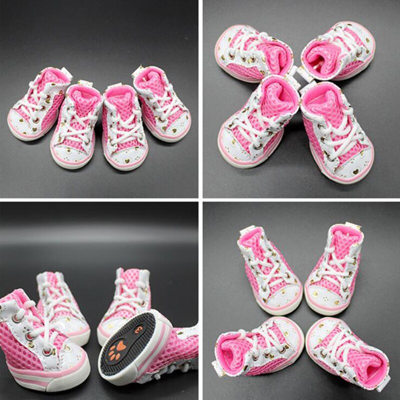 4cs/set chien anti-dérapant chien chaussures baskets respirant chaussons chiot hiver chat chaussures botte pour petits chiens Chihuahua Teddy